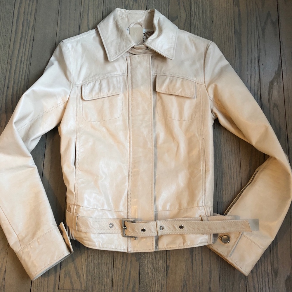 Patrizia Pepe Blush colored leather jacket